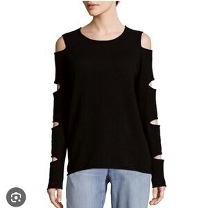 Skull Cashmere Tyrone Slash XS Black Pullover‎ Cutout Sleeve Knit Top Sweater